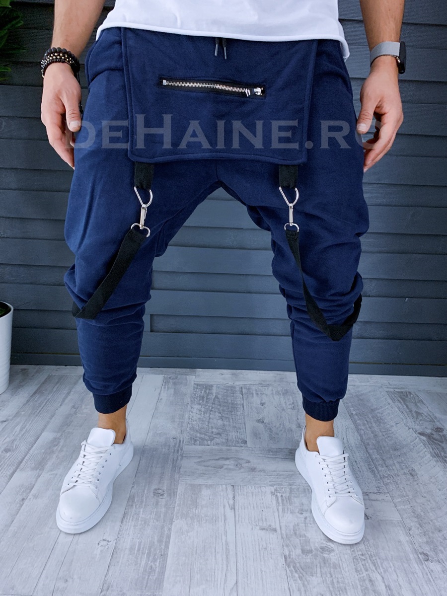 Pantaloni de trening conici stil Vagabond bleumarin A9001 J4-3